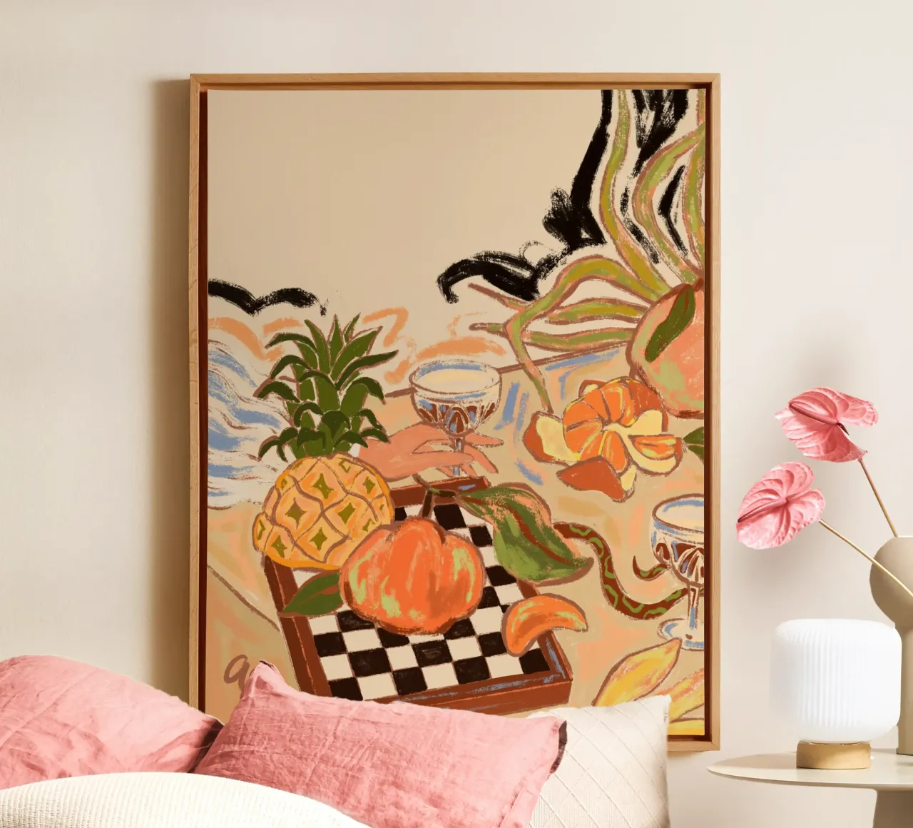 Maanfeest canvas met Baklijst van Arty Guava