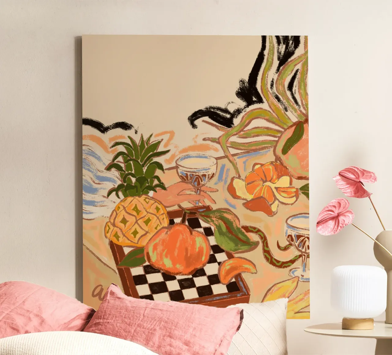 Maanfeest canvas met Baklijst van Arty Guava