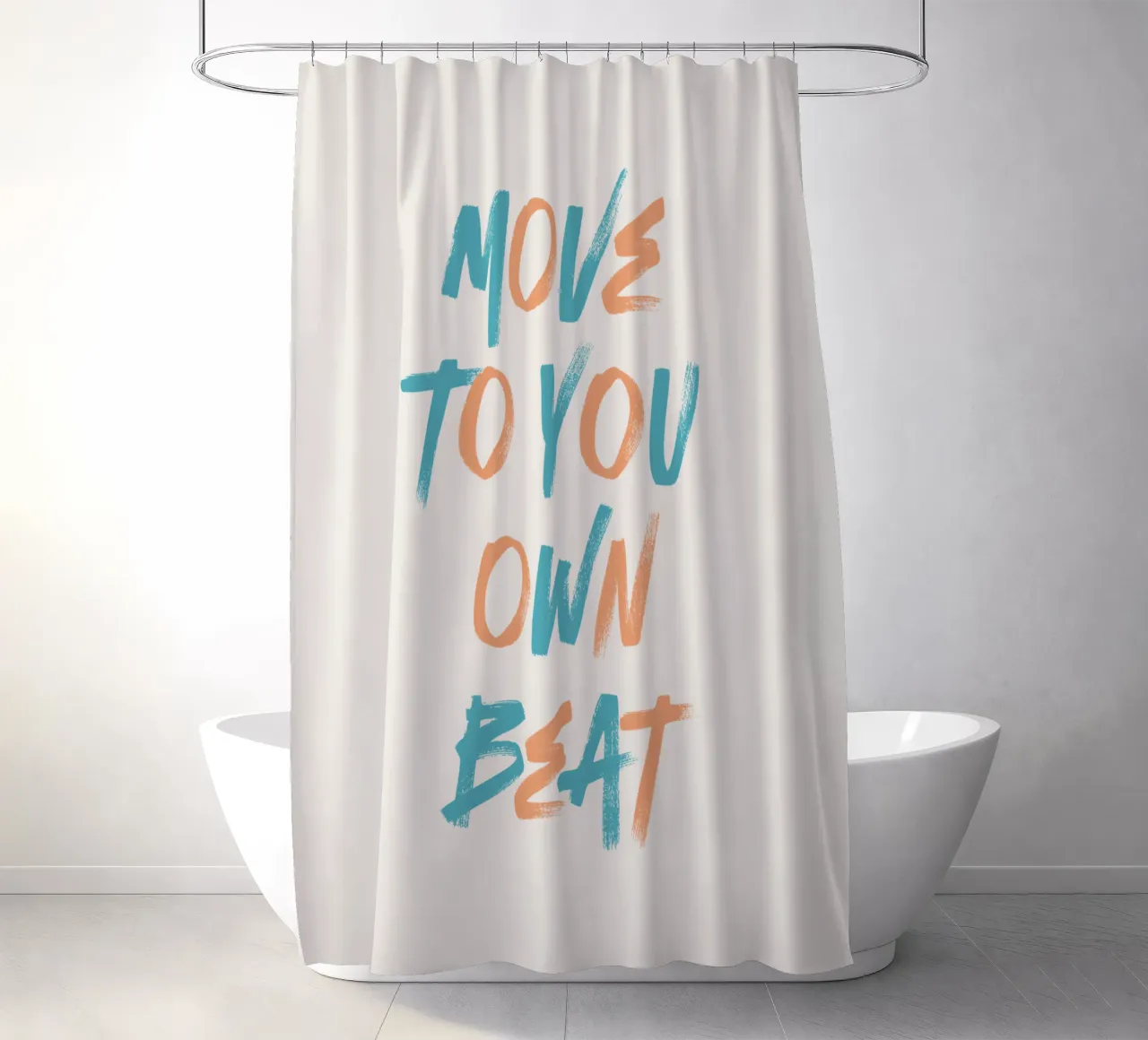 Move To Your Own Beat shower curtain by Vintagrafica