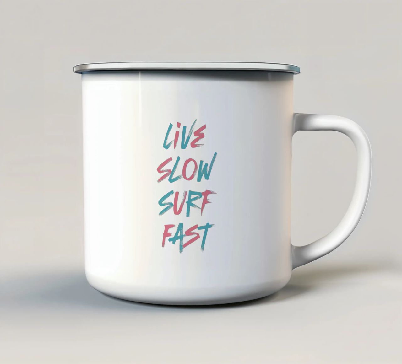 Vivere lentamente Navigare velocemente tazza in smalto da Vintagrafica
