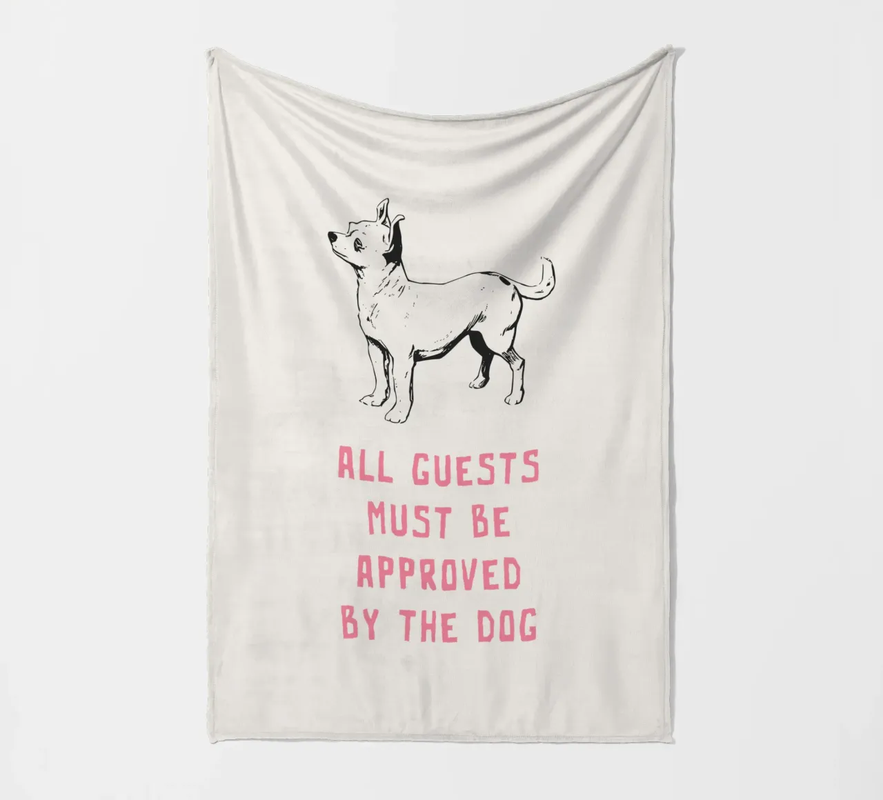 Tutti gli ospiti devono essere approvati dal cane coperta in pile da Vintagrafica