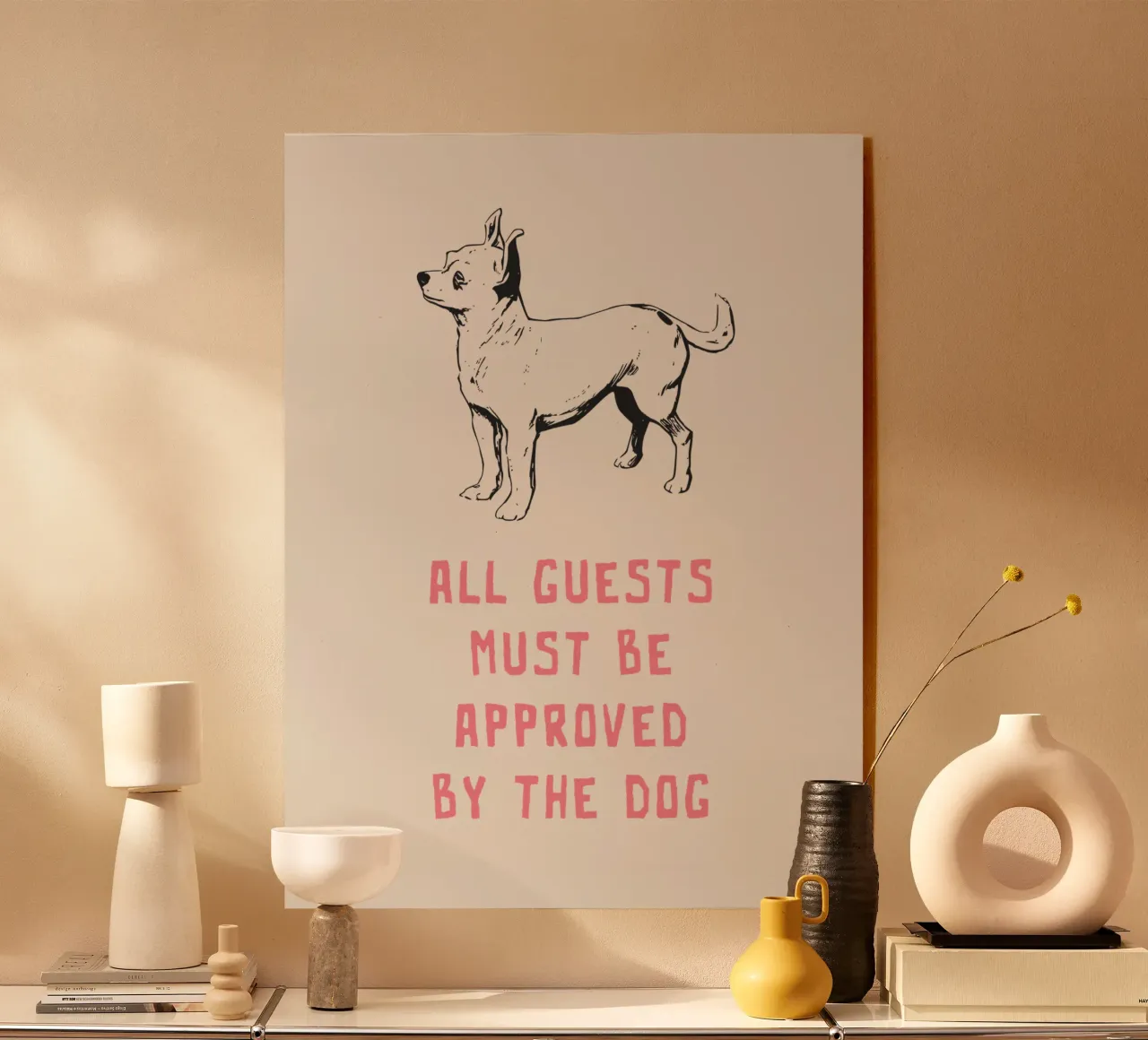Tutti gli ospiti devono essere approvati dal cane plexiglass da Vintagrafica