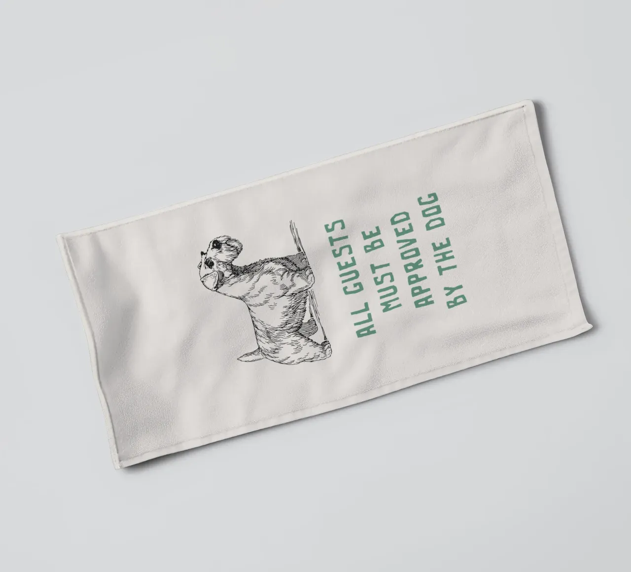 Tutti gli ospiti devono essere approvati dal cane asciugamano da bagno da Vintagrafica
