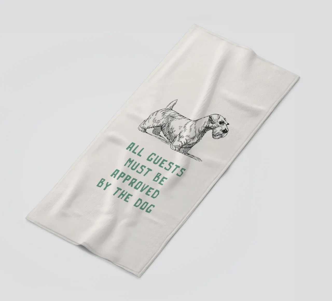 Tutti gli ospiti devono essere approvati dal cane telo mare da Vintagrafica