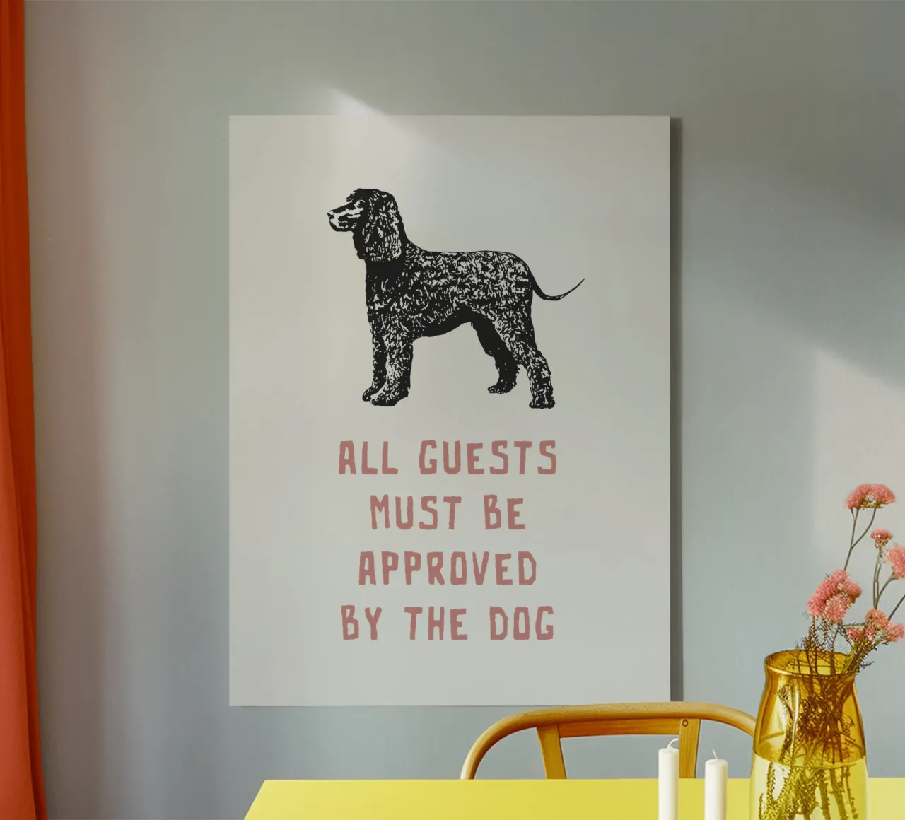 Tutti gli ospiti devono essere approvati dal cane tela da Vintagrafica