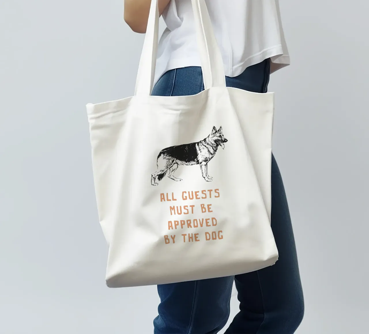 Tutti gli ospiti devono essere approvati dal cane borsa in juta da Vintagrafica