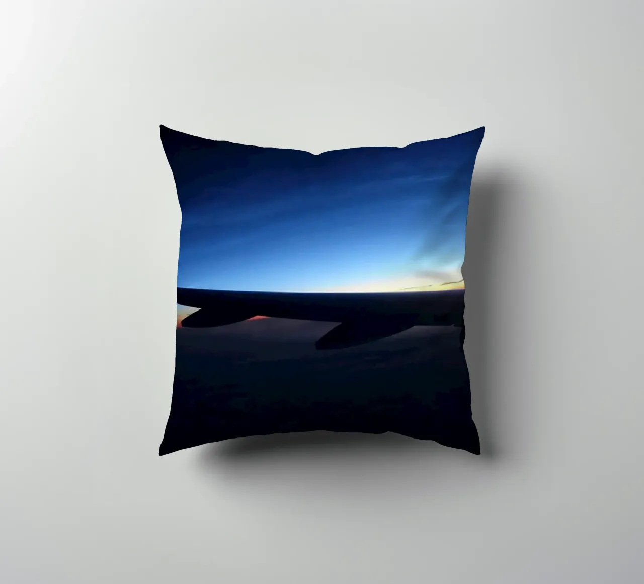 Sunset from the sky decorative cushion by Massimo Frascogna
