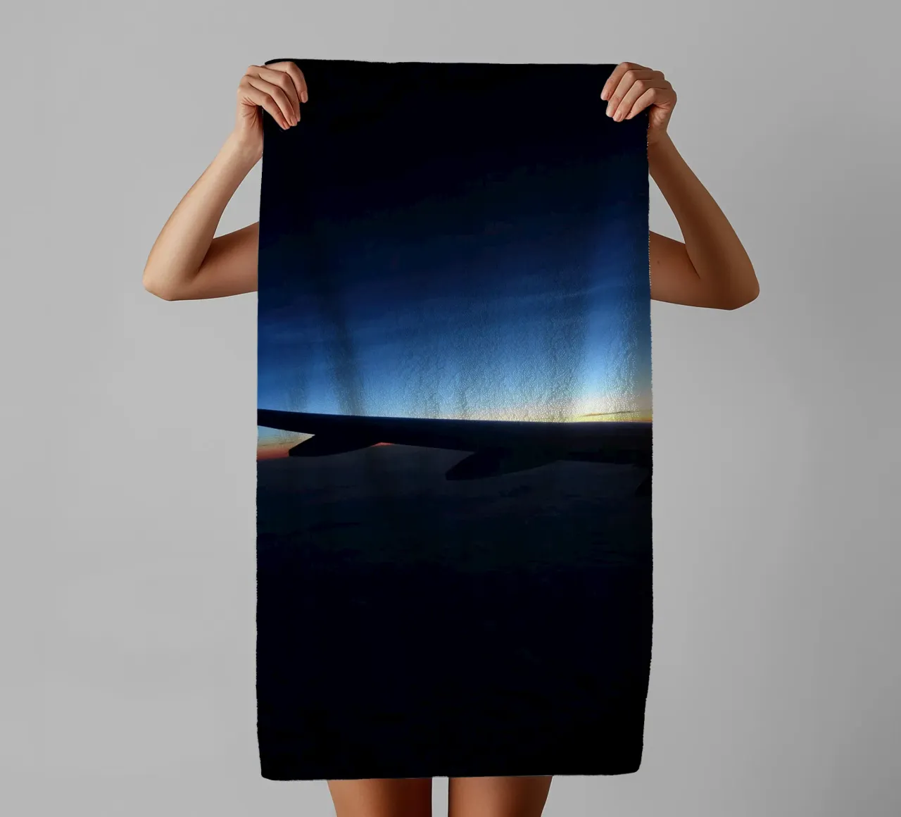 Sunset from a flight towel by Massimo Frascogna