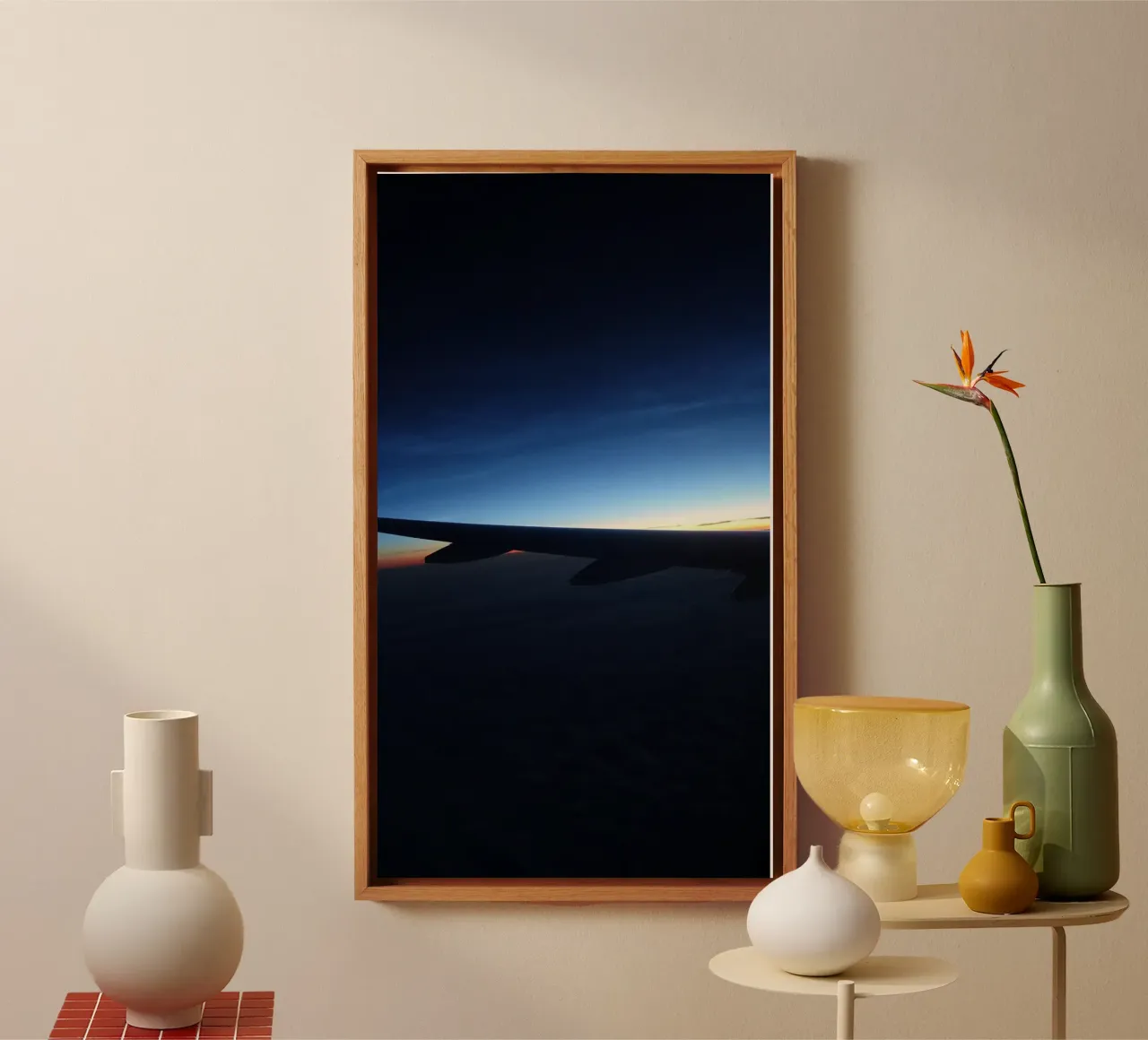 Sunset from a flight canvas by Massimo Frascogna
