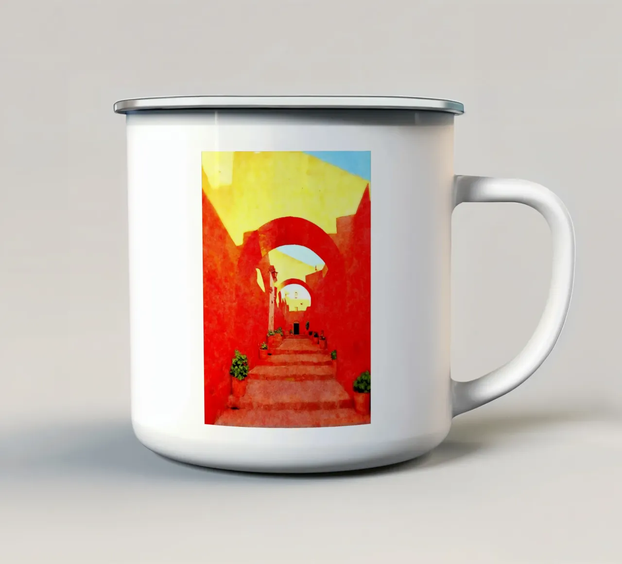 Sud America tazza in smalto da Massimo Frascogna