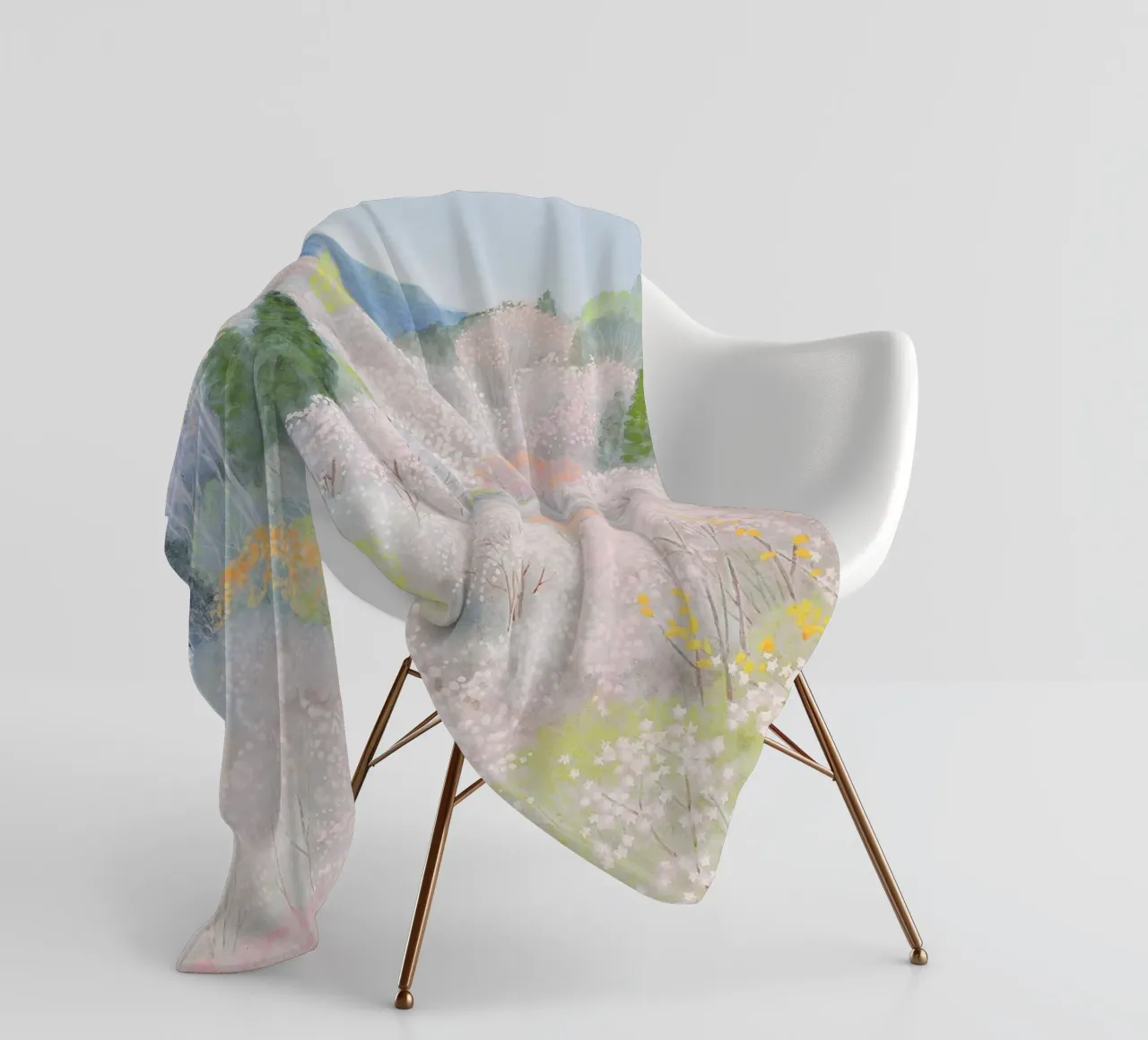 fiori di ciliegio selvatico coperta in pile da Noji-Mikiko