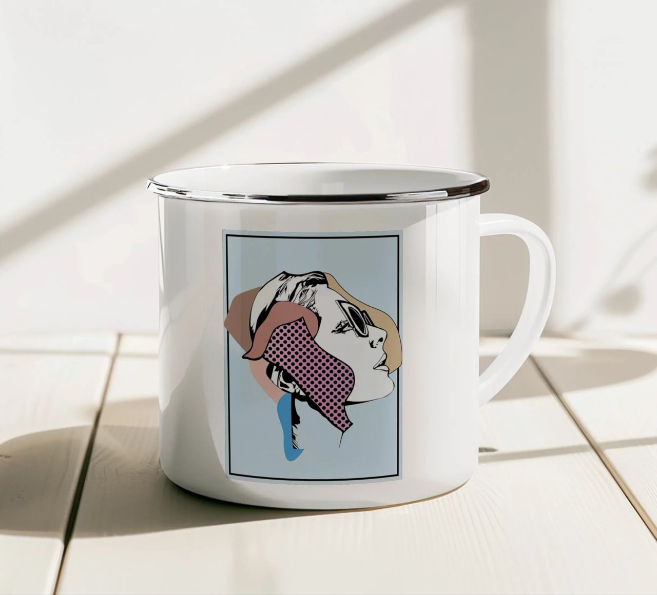Collaging 1 Emaille Tasse von Marcell Naubert
