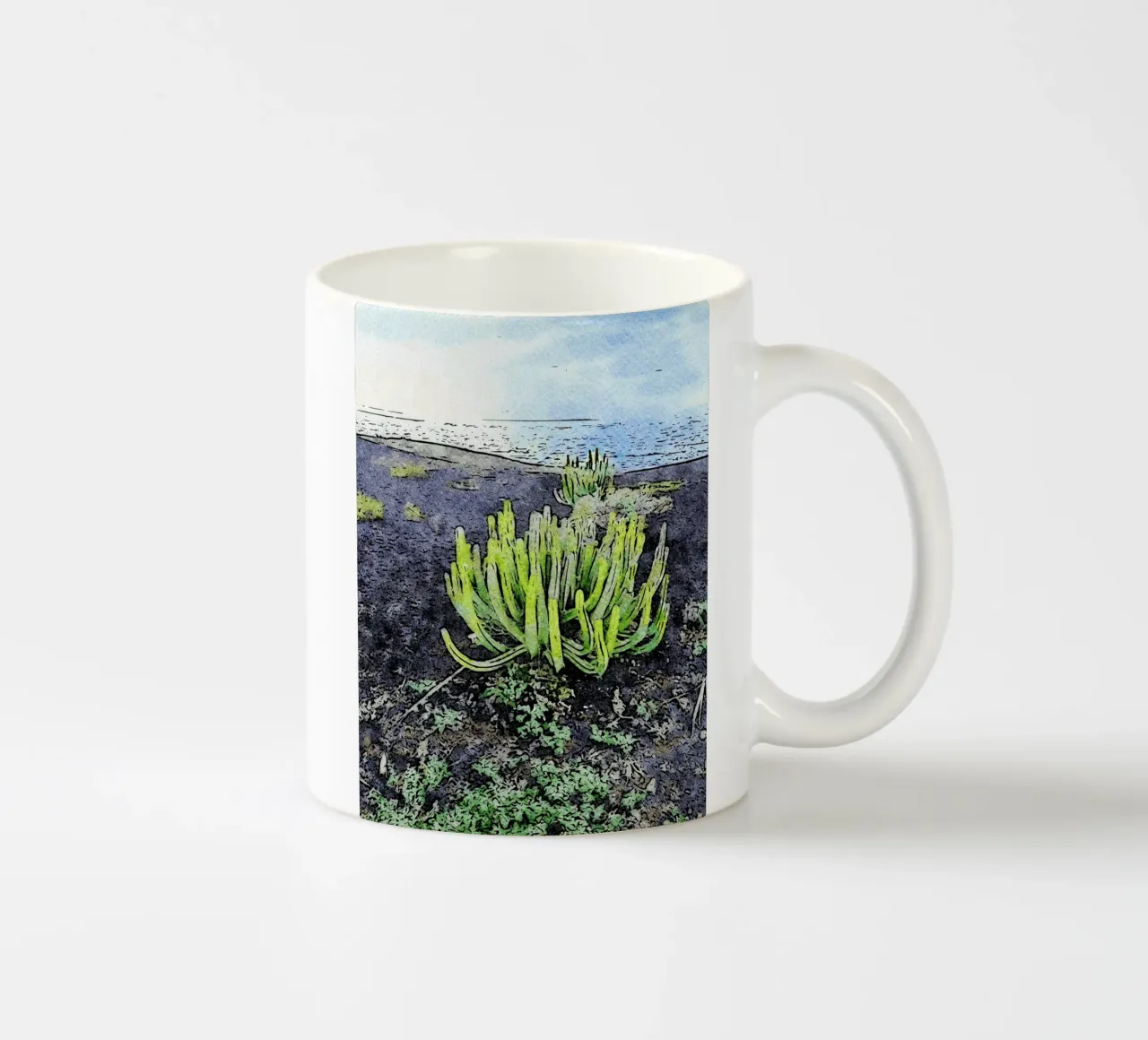cactus tazza in ceramica da Massimo Frascogna