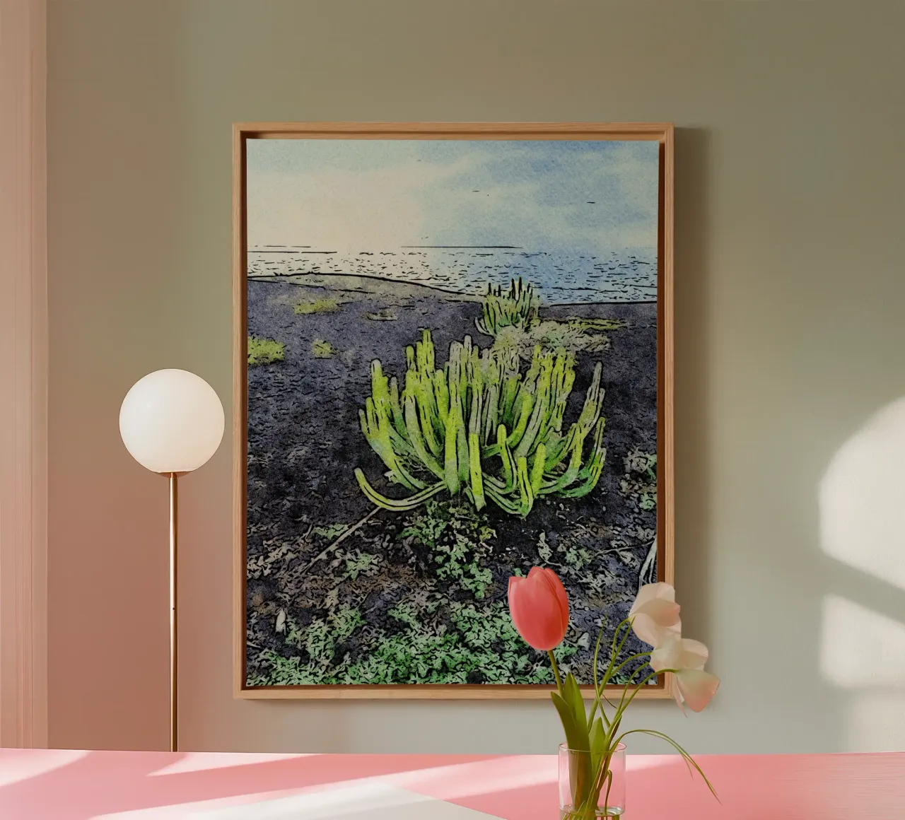 cactus tela con Cornice a cassetta da Massimo Frascogna