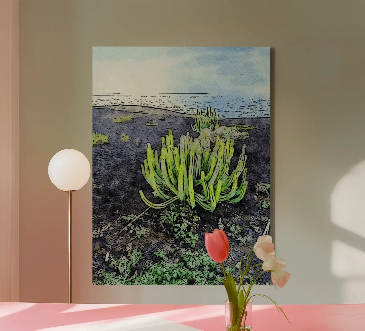 cactus tela con Cornice a cassetta da Massimo Frascogna
