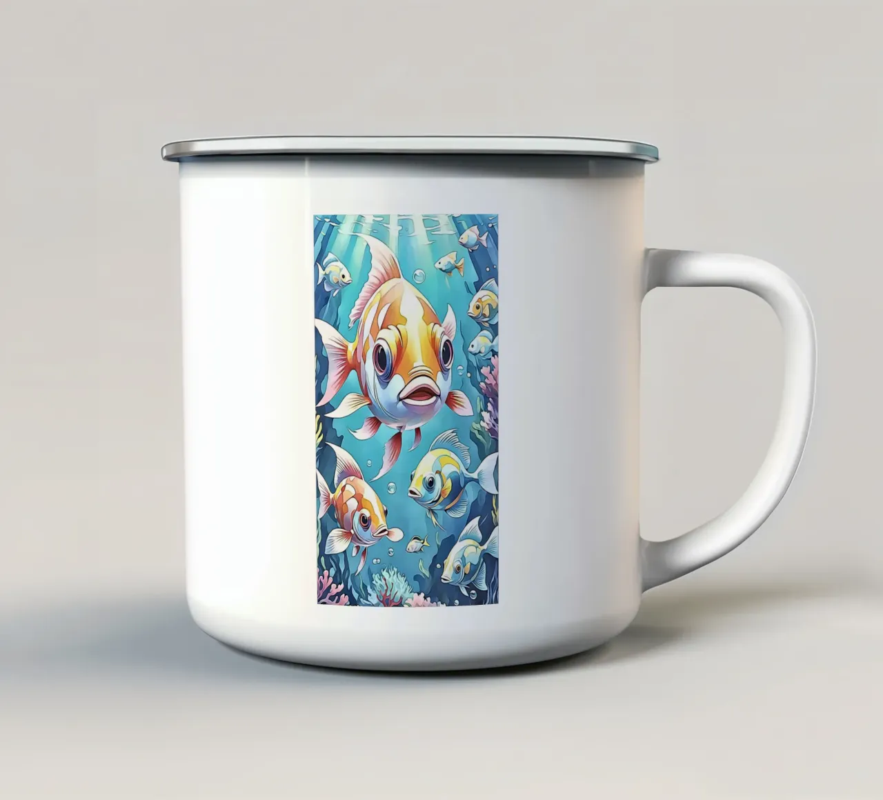 Pesce in pastello #1 tazza in smalto da ZAMART - PopArt