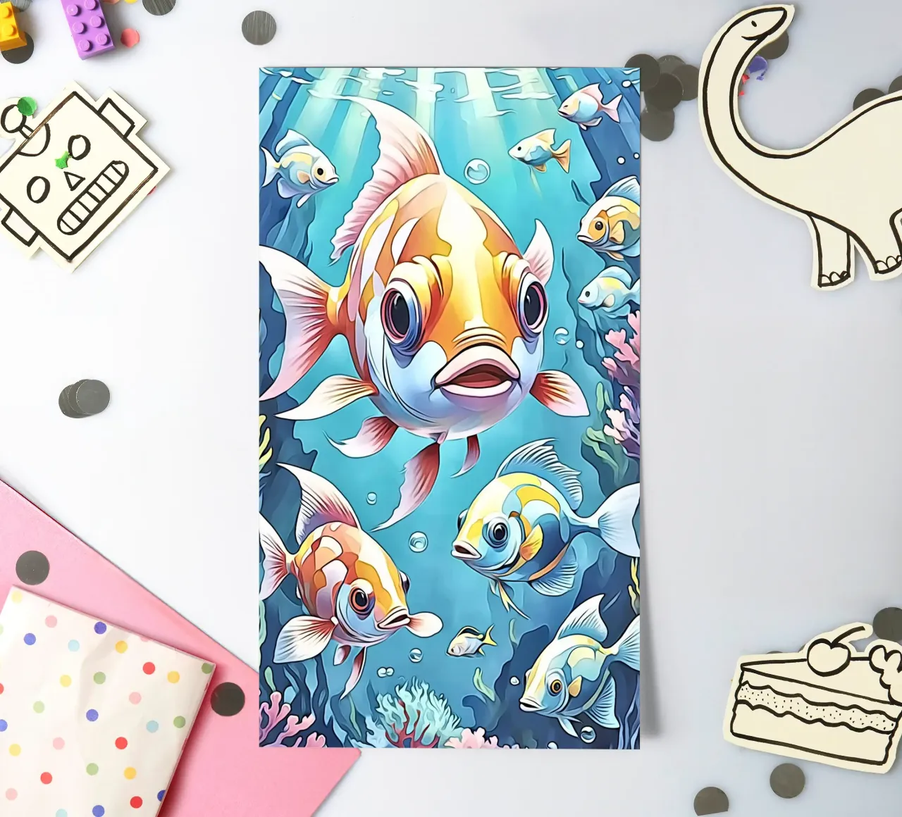 Fish in pastel #1 sticker sheet by ZAMART - PopArt