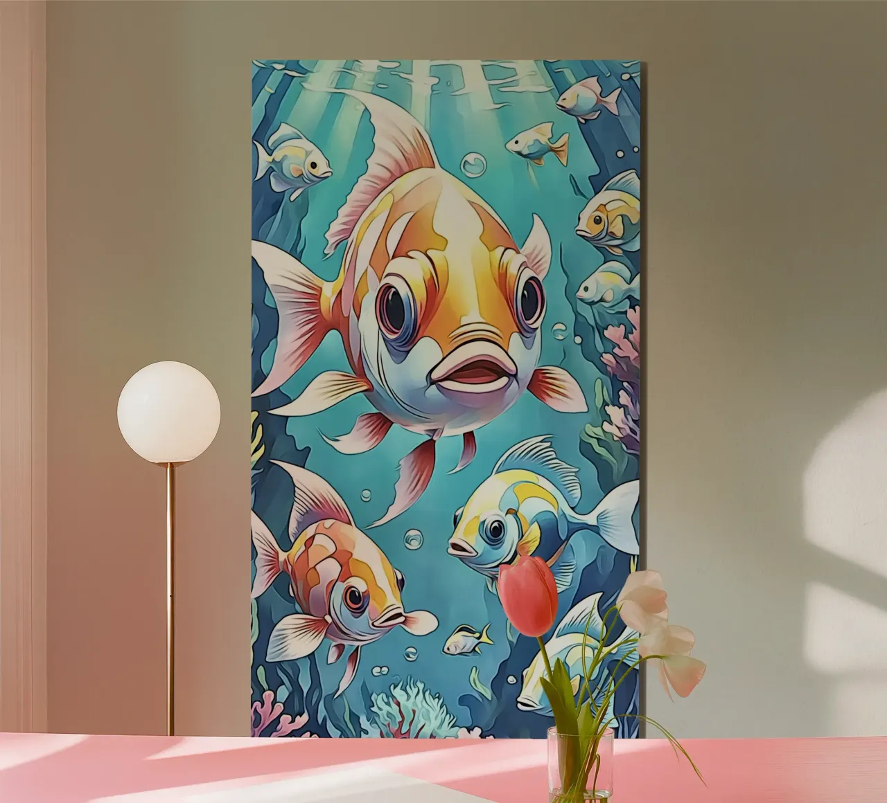 Fish in pastel #1 alu-dibond by ZAMART - PopArt