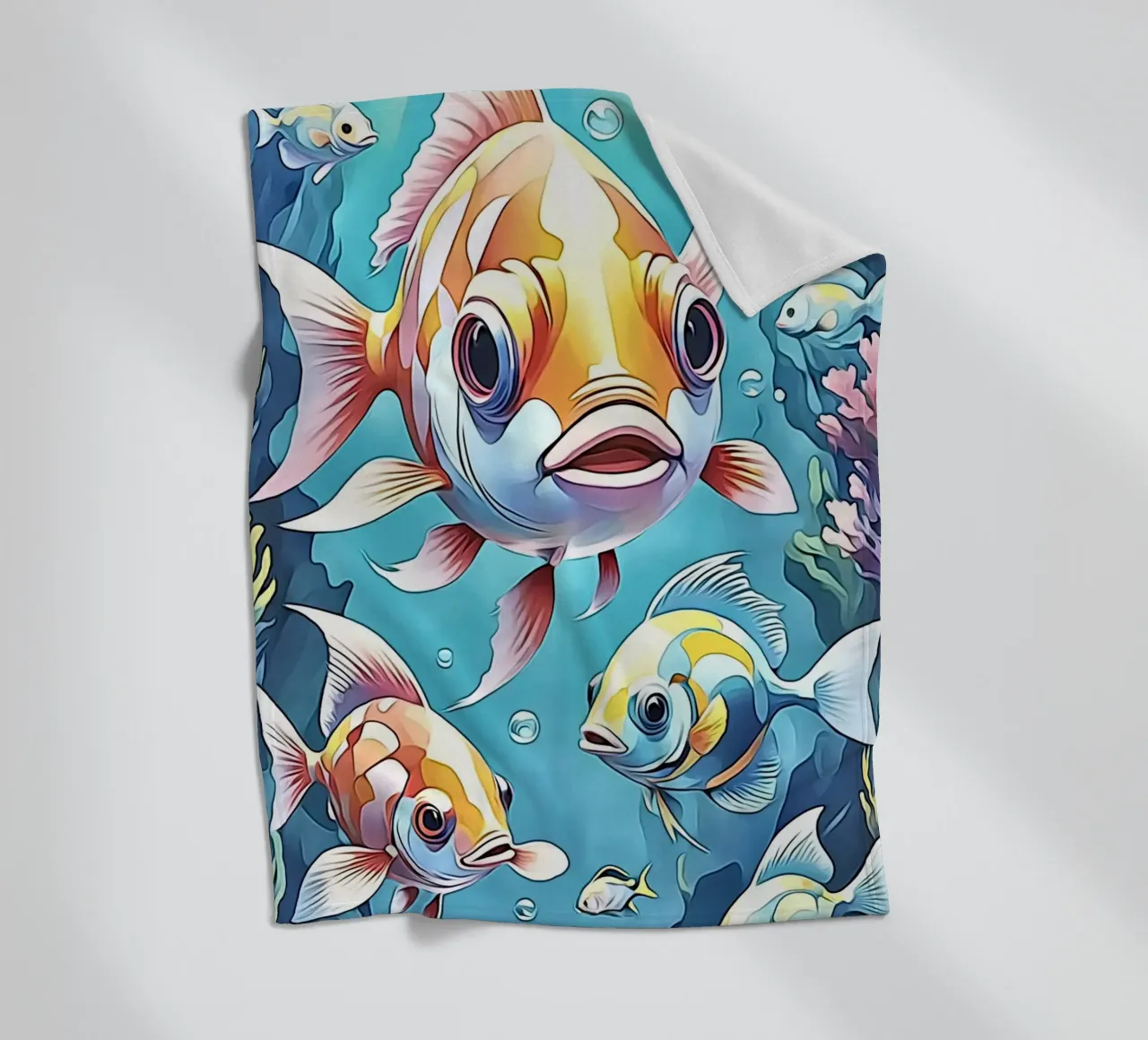 Fish in pastel #1 fleece blanket by ZAMART - PopArt