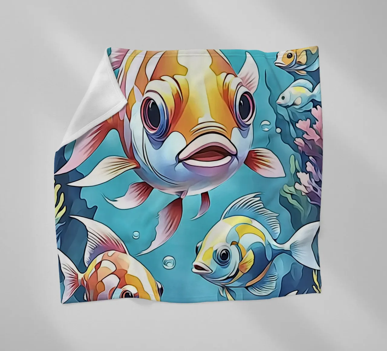 Fish in pastel #1 fleece blanket by ZAMART - PopArt
