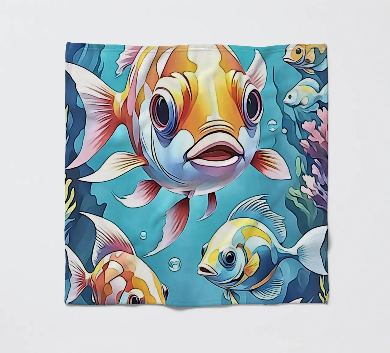 Fish in pastel #1 fleece blanket by ZAMART - PopArt