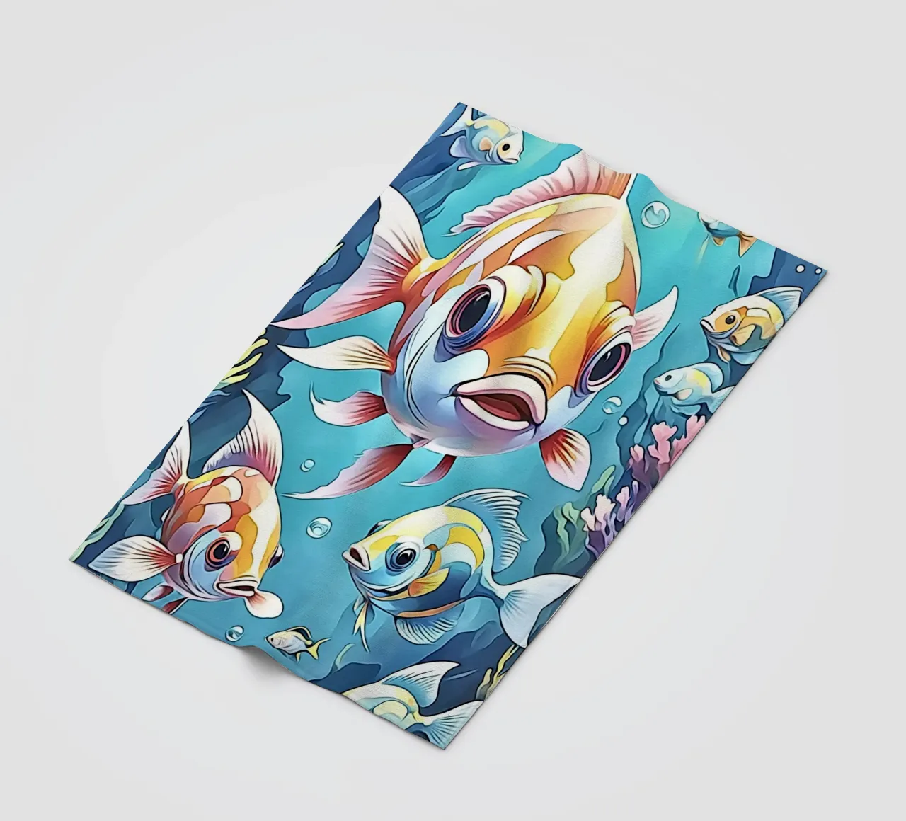 Fish in pastel #1 fleece blanket by ZAMART - PopArt