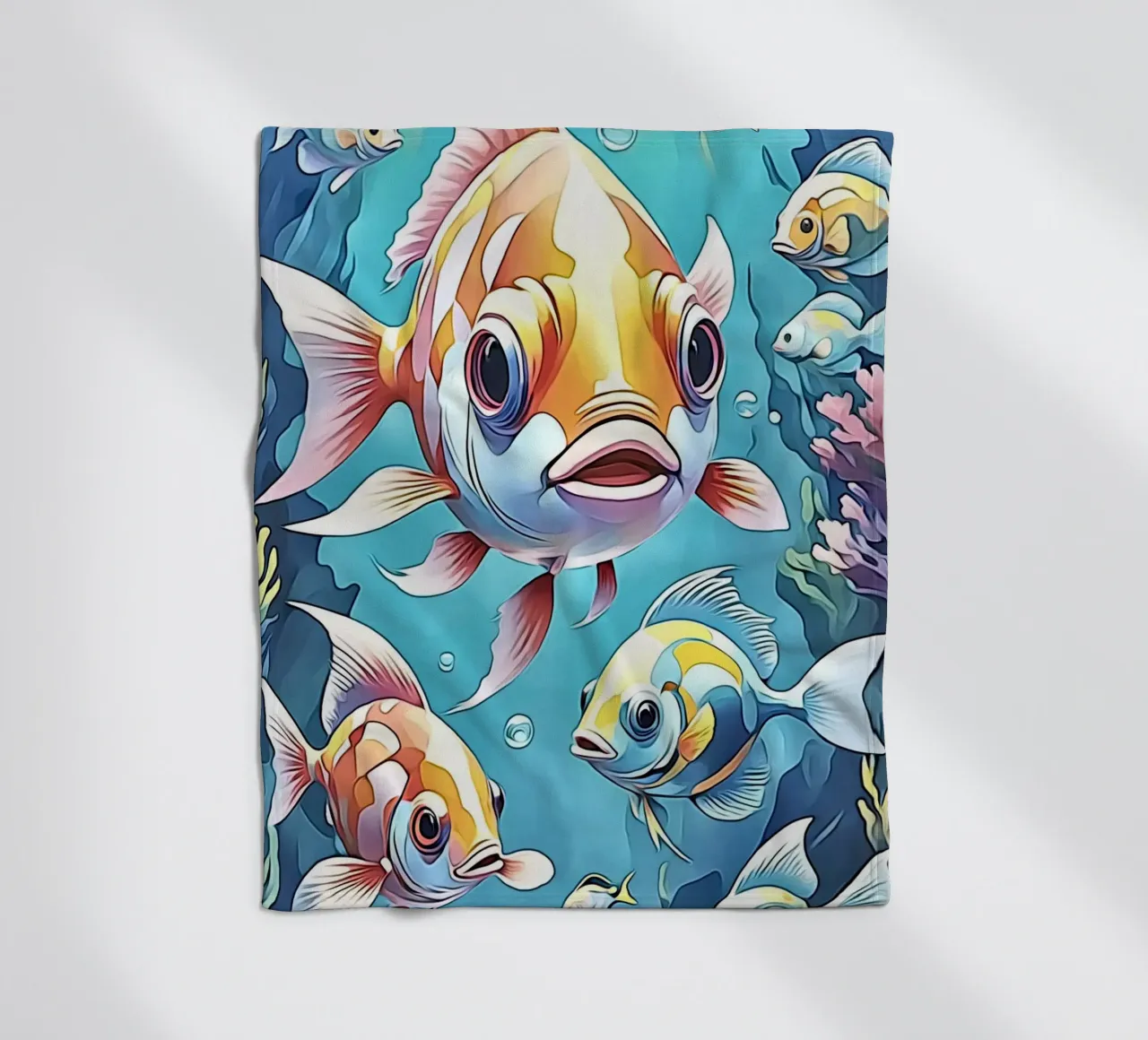 Fish in pastel #1 fleece blanket by ZAMART - PopArt