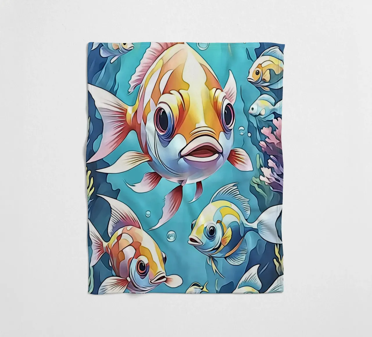 Fish in pastel #1 fleece blanket by ZAMART - PopArt