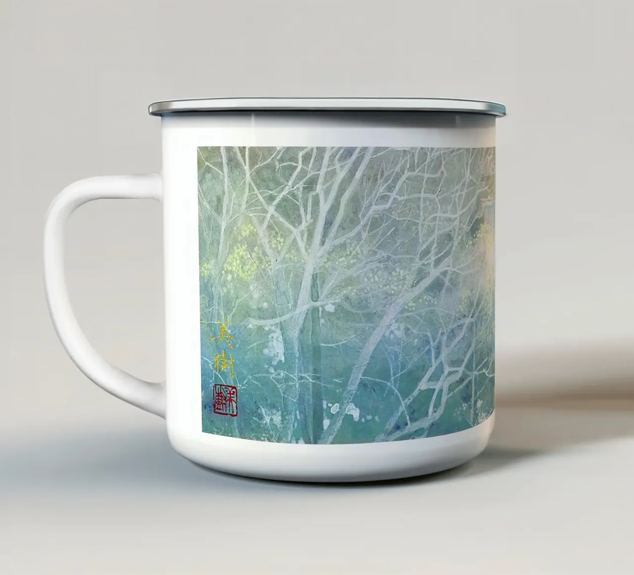 nara-yamato in spring tazza in smalto da Noji-Mikiko