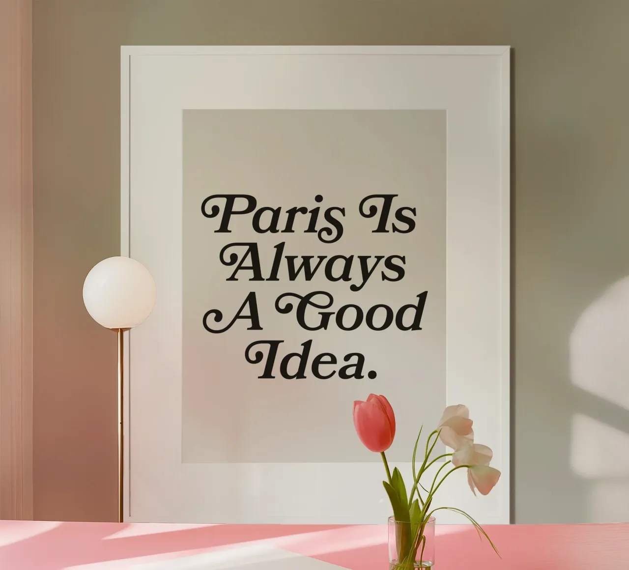 Parigi è sempre una buona idea citare poster con telaio in plastica da Paigaam Studio