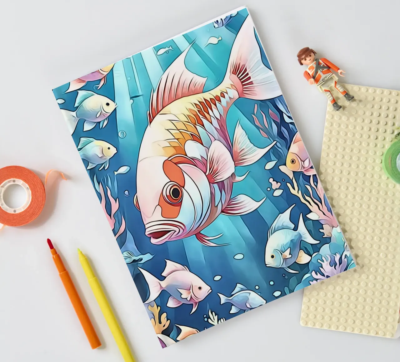 Fish in pastel #2 notebook by ZAMART - PopArt