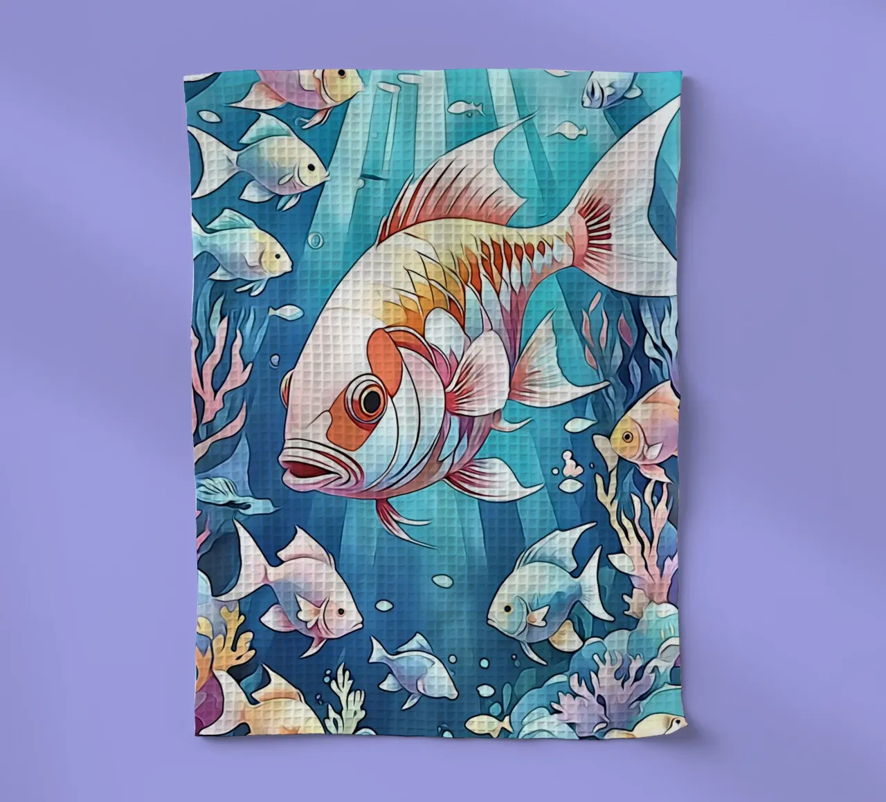 Fish in pastel #2 tea towel by ZAMART - PopArt