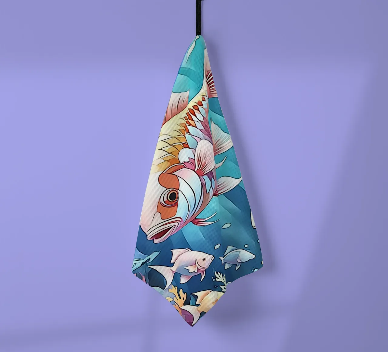 Fish in pastel #2 tea towel by ZAMART - PopArt