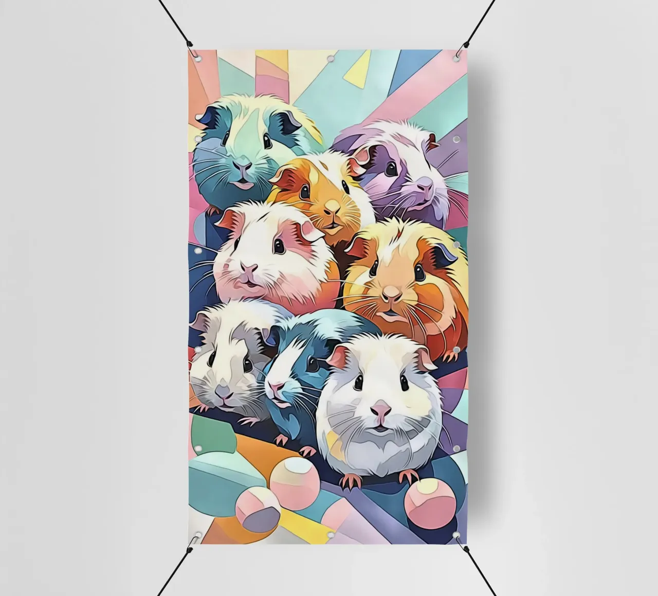 Cavia in pastello #1 telo in pvc da ZAMART - PopArt