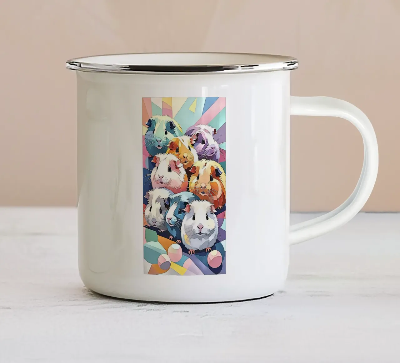 Cavia in pastello #1 tazza in smalto da ZAMART - PopArt