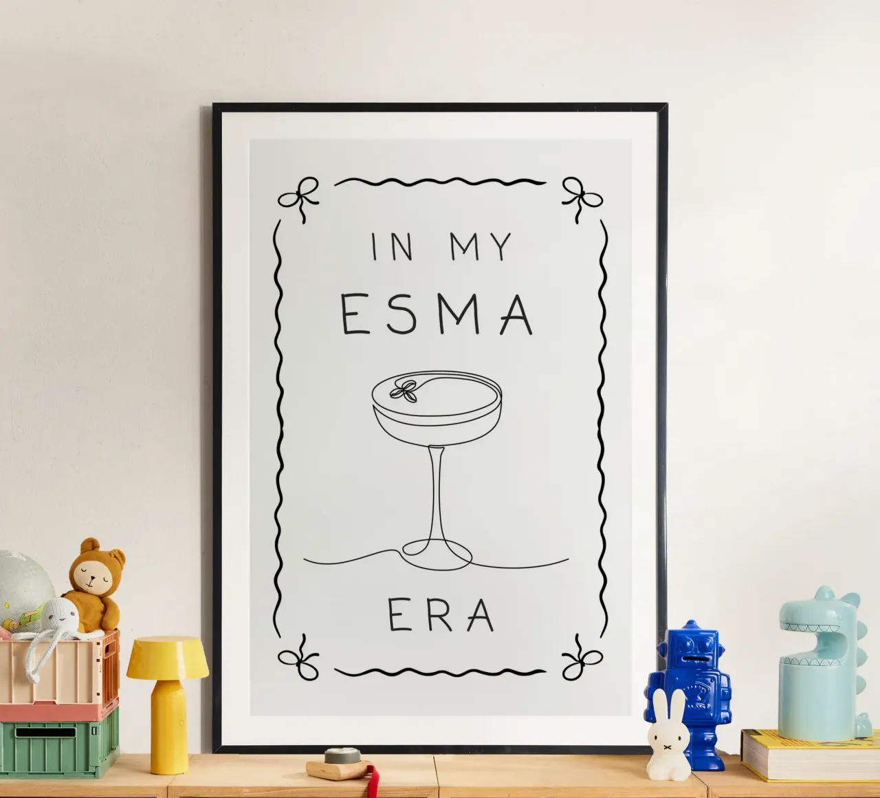 Nella mia era ESMA poster con telaio in legno da Wordswordswords