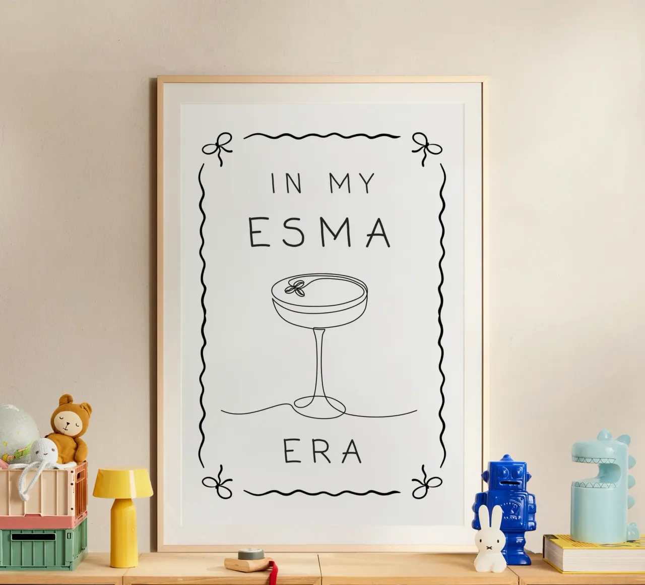 Nella mia era ESMA poster con telaio in legno da Wordswordswords
