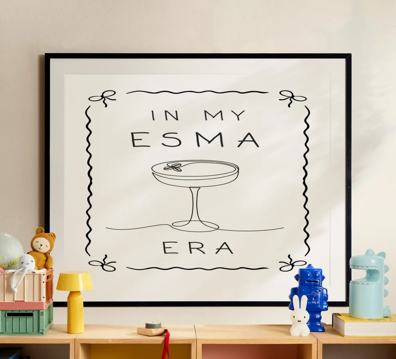 Nella mia era ESMA poster con telaio in legno da Wordswordswords