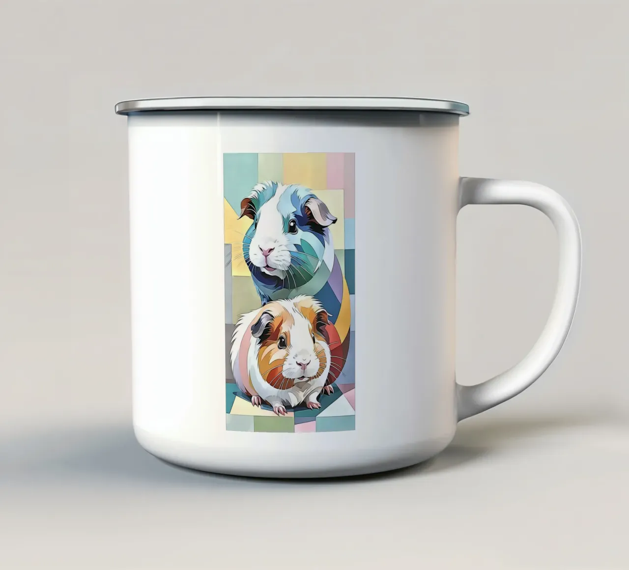 Cavie in pastello #3 tazza in smalto da ZAMART - PopArt