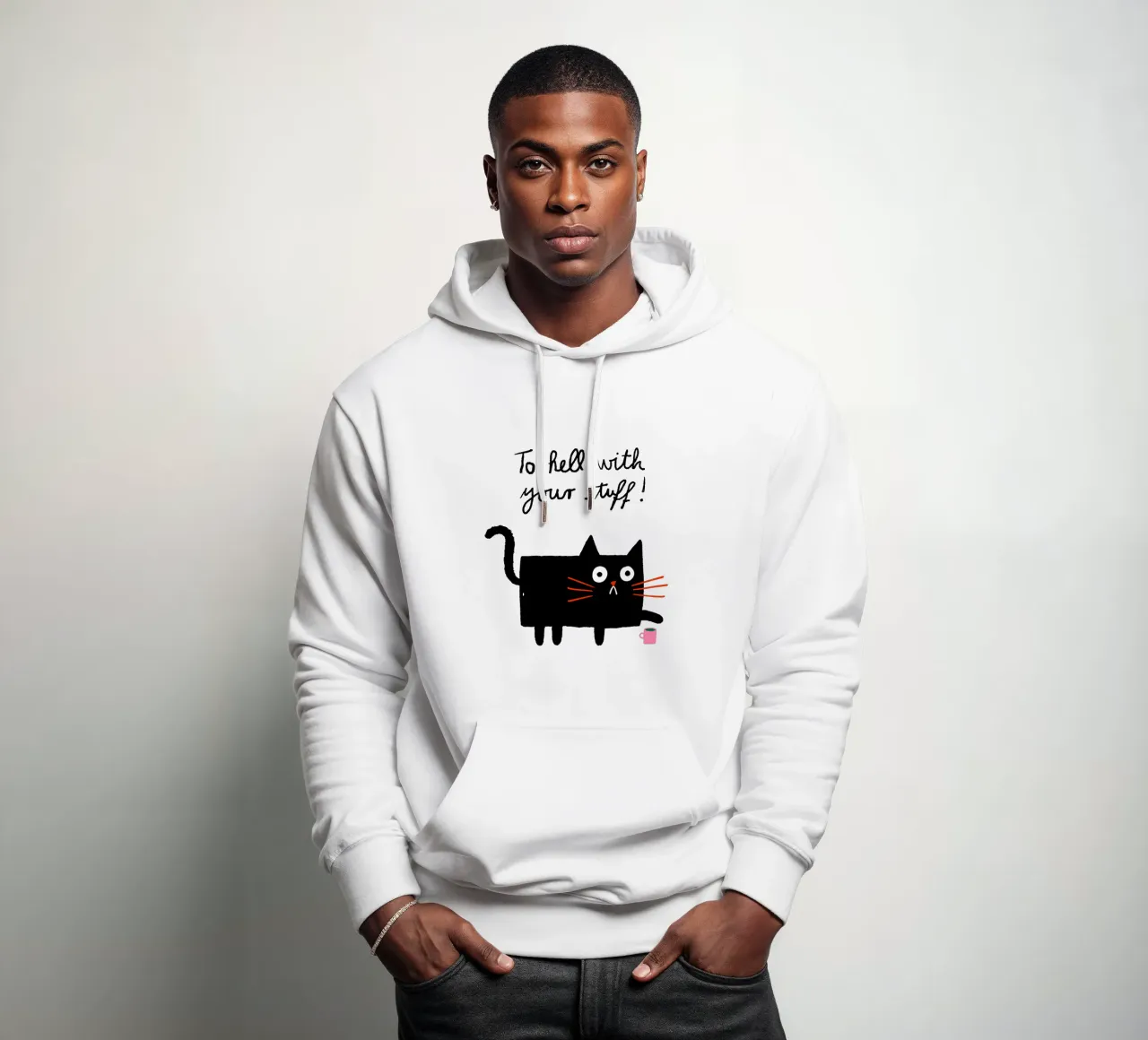 to hell with your stuff - Katze felpa con cappuccio da aucontraire