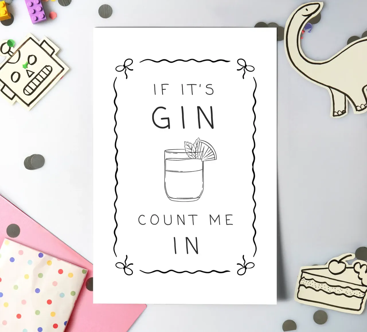 If It's Gin, Count Me In! sticker sheet by Wordswordswords