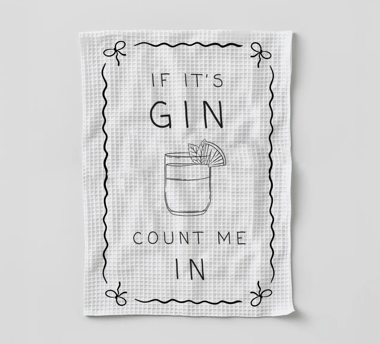 Si c'est du Gin, comptez sur moi ! torchon de Wordswordswords