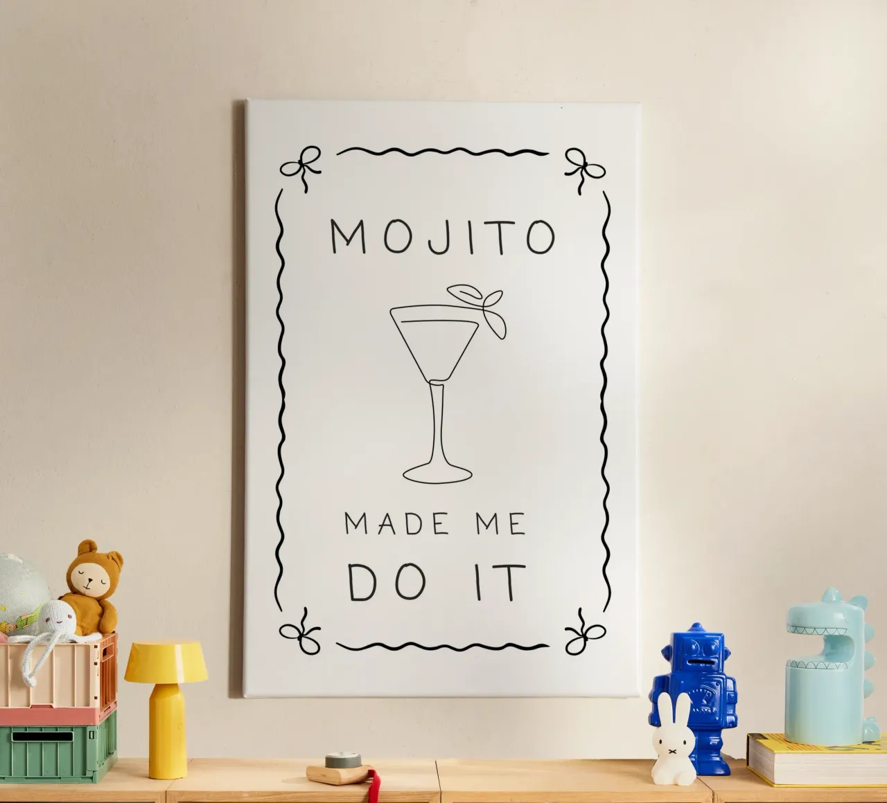 Il Mojito mi ha spinto a farlo tela con Cornice a cassetta da Wordswordswords