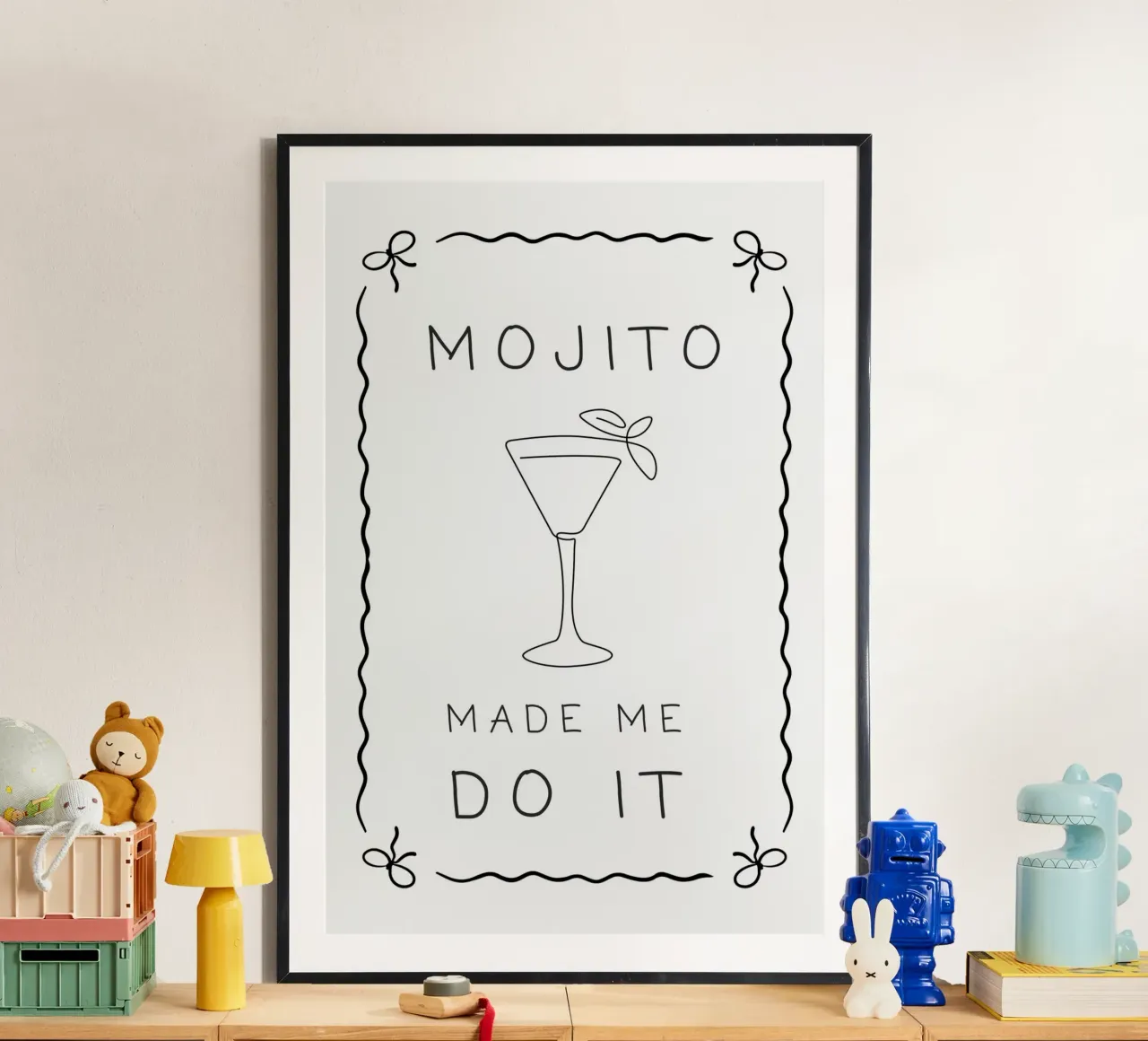 Il Mojito mi ha spinto a farlo poster con telaio in legno da Wordswordswords