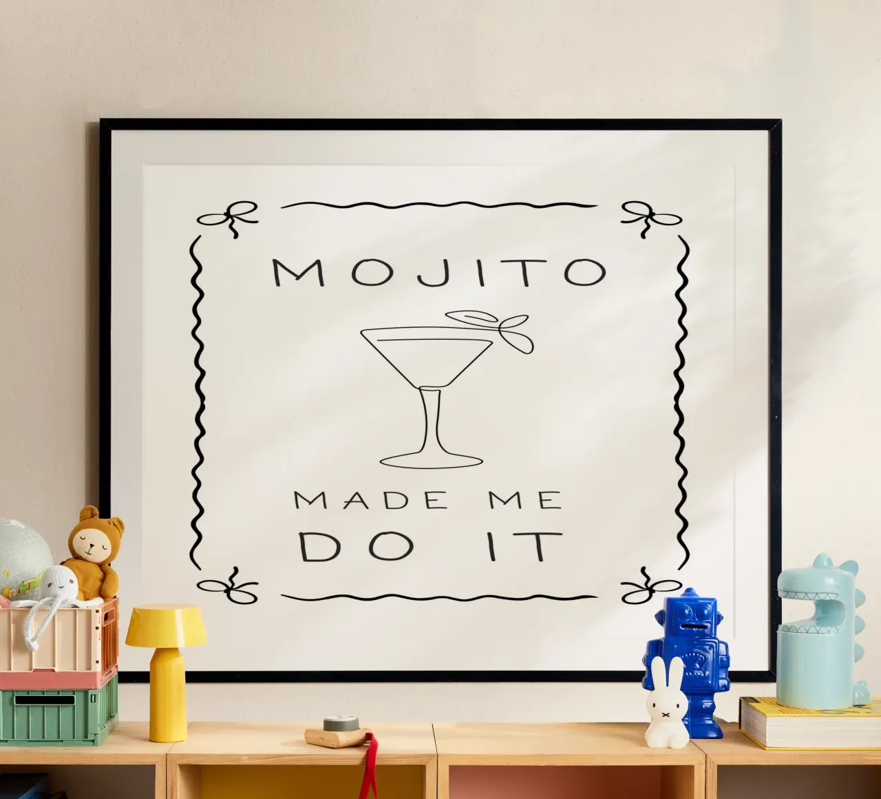 Il Mojito mi ha spinto a farlo poster con telaio in legno da Wordswordswords