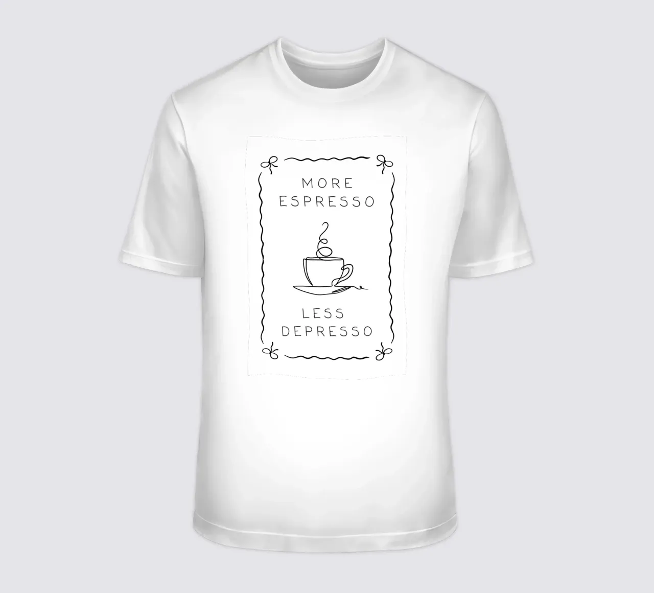 More Espresso Less Depresso t-shirt da Wordswordswords