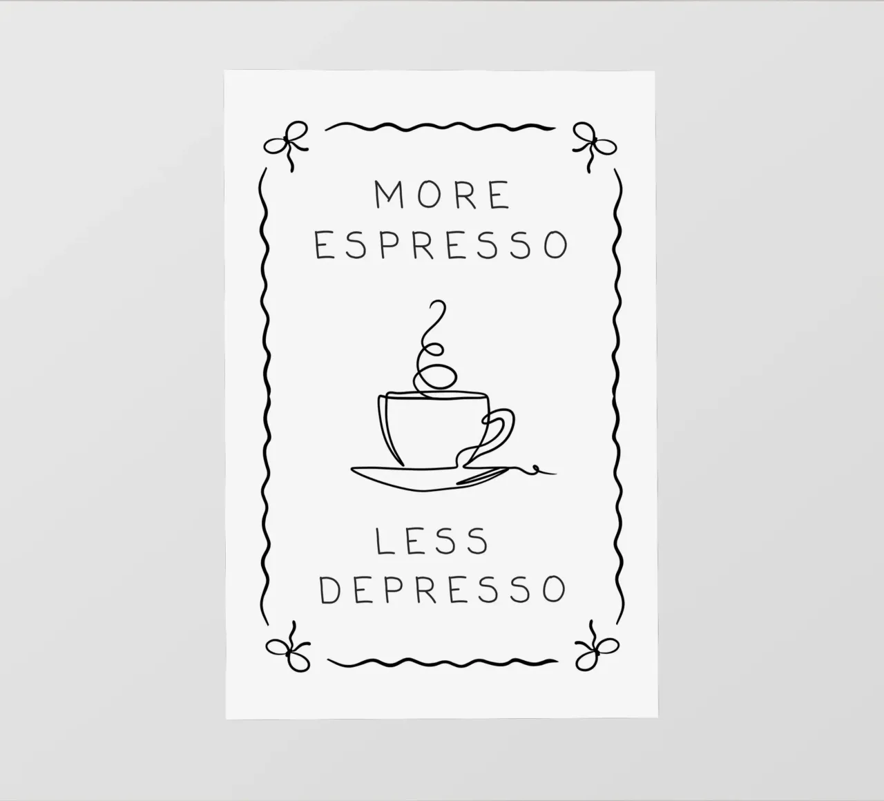 Más Espresso Menos Depresso lonas publicitarias de Wordswordswords