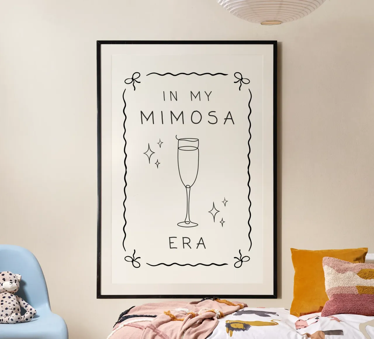 Nella mia era della mimosa poster con telaio in alluminio da Wordswordswords