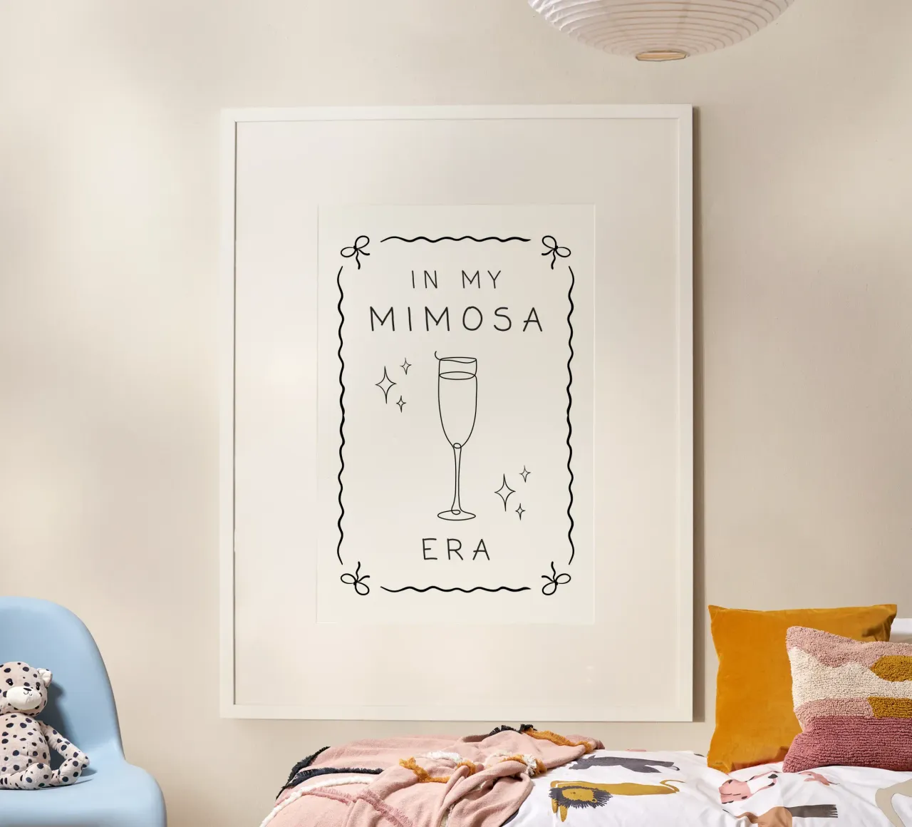 Nella mia era della mimosa poster con telaio in alluminio da Wordswordswords