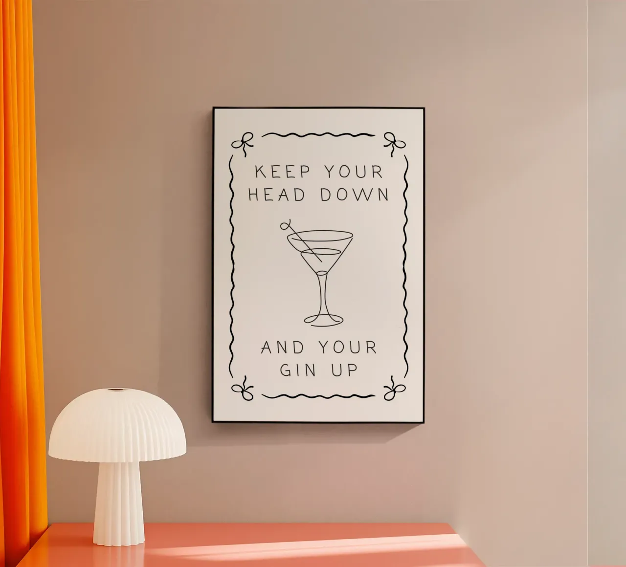 Keep Your Gin Up acrylic glass by Wordswordswords